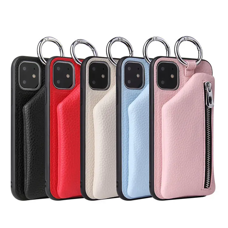 PU Leather Strap Cord Coin Purse Phone