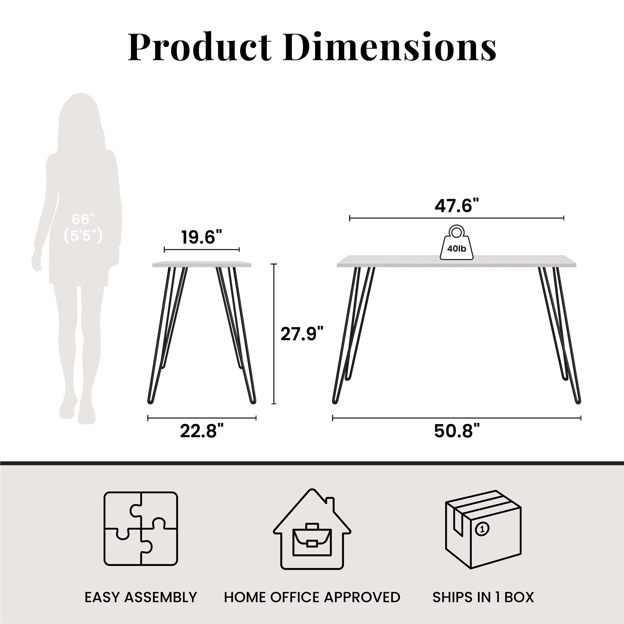 Writing Desk With Black Hairpin Metal Leg_voghion.com