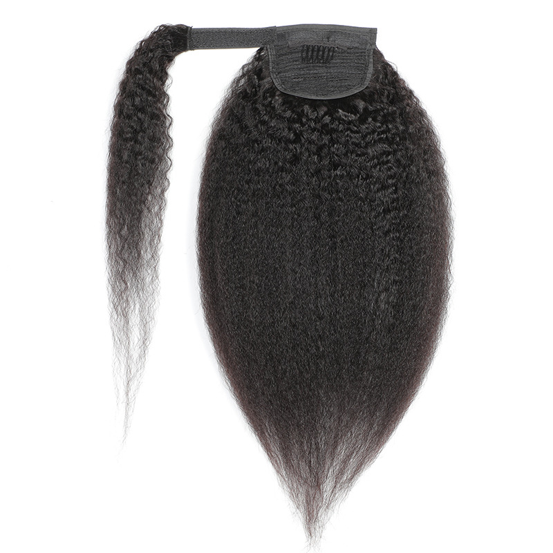 Natural Black Velcro Ponytail Straight Hair Black - Shop at LoveMi