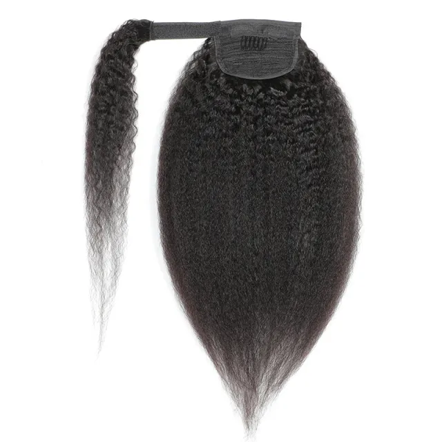 Natural Black Velcro Ponytail Straight Hair Black - Shop at LoveMi