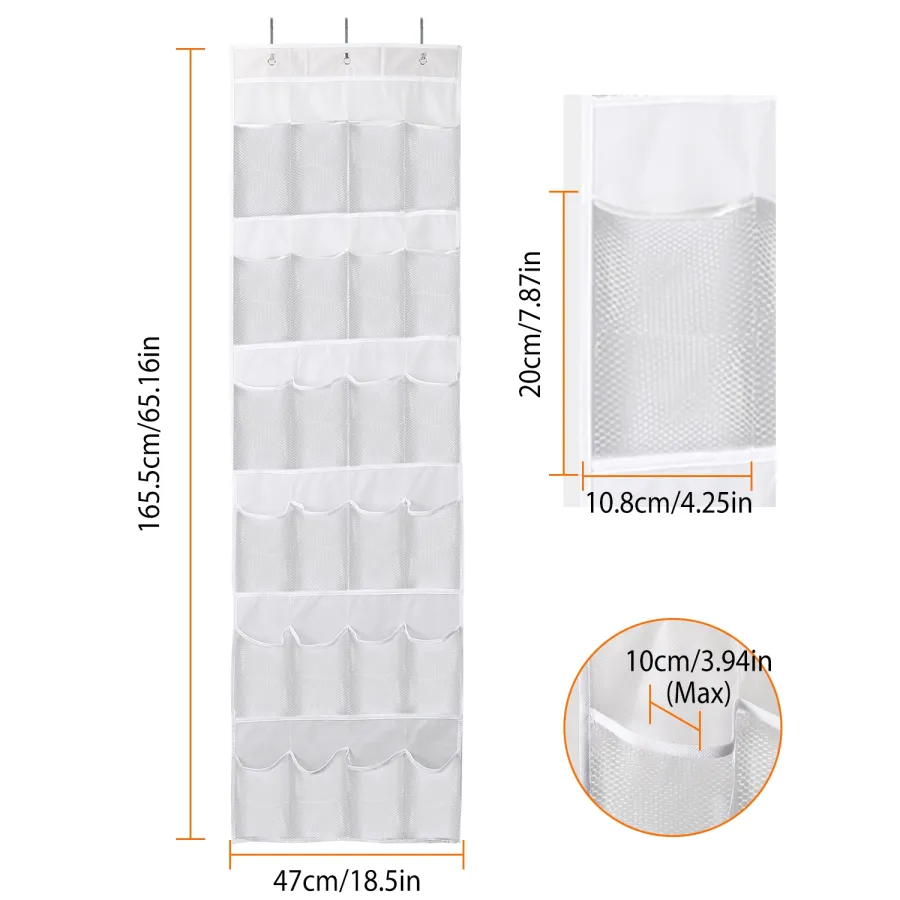 Over-Door Shoe Organizer (24 Pockets)