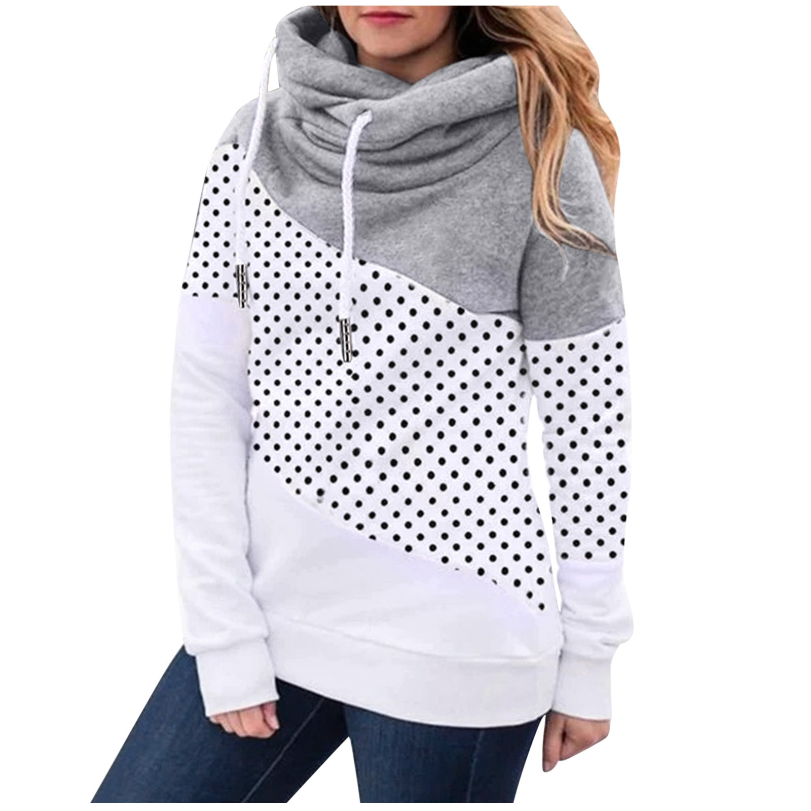 Title 6, Fleece Ladies Fashion Contrast Stitching Hooded...