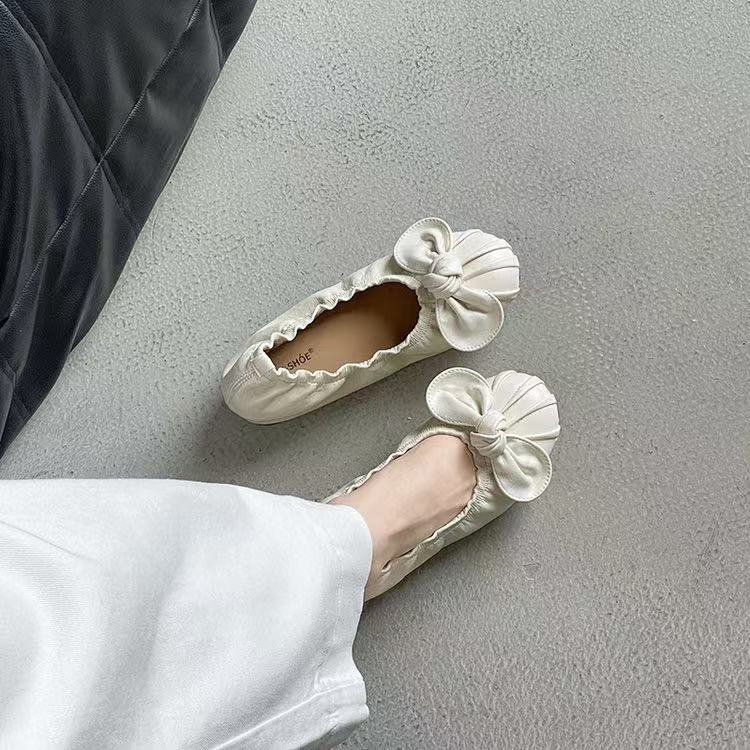 Pleated Bow Slip-On Flats, picture 2 of 3