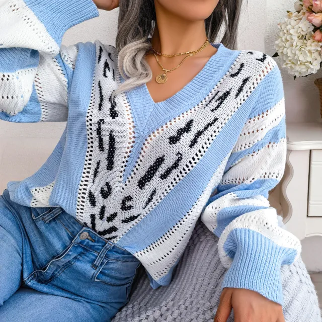 Women's Turtleneck Twist Knitted Jacket Pullover Blue - Shop at LoveMi