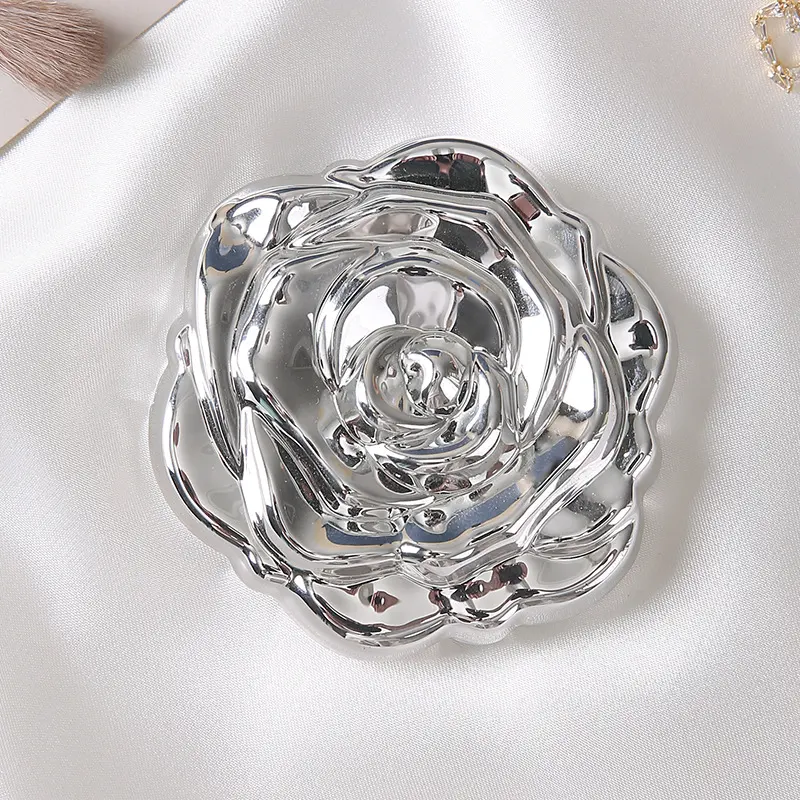 3D Rose Square Compact Mirror