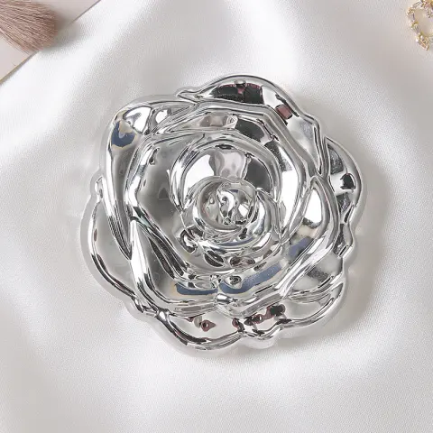 3D Rose Square Compact Mirror