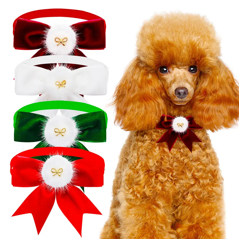 Pet Tie Solid Color Bow Jewelry Suede