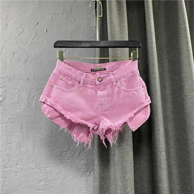 Fashion Personality Fruit Green Denim Shorts Pink - Shop at LoveMi