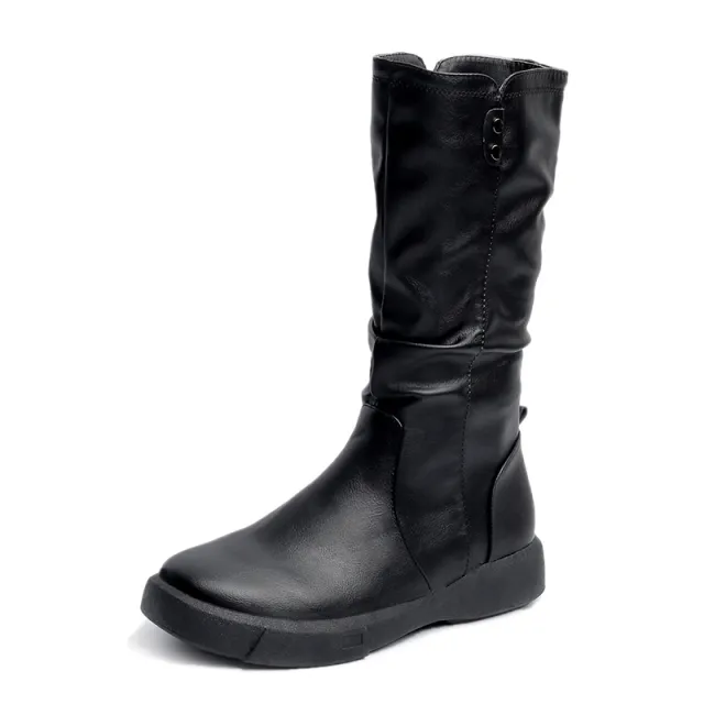 Winter Retro Flat bottomed Big Size Foreign Trade Women Boots Black - Shop at LoveMi