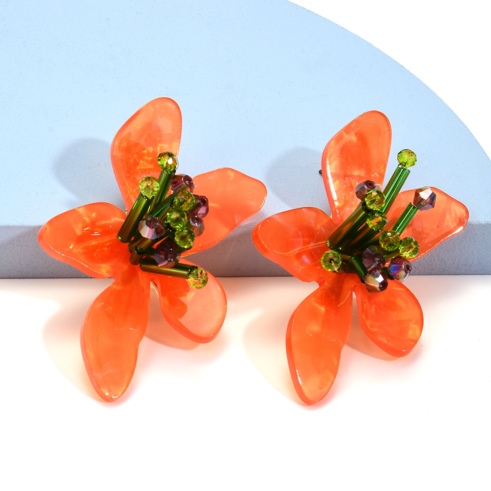 Fashion Earrings Resin Pattern Irregular