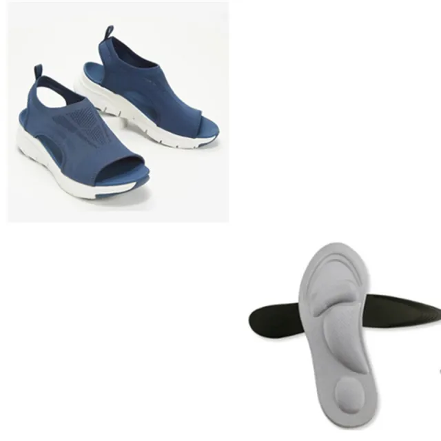 Summer New Flying Woven Large Size Platform Sandals Blue - Shop at LoveMi