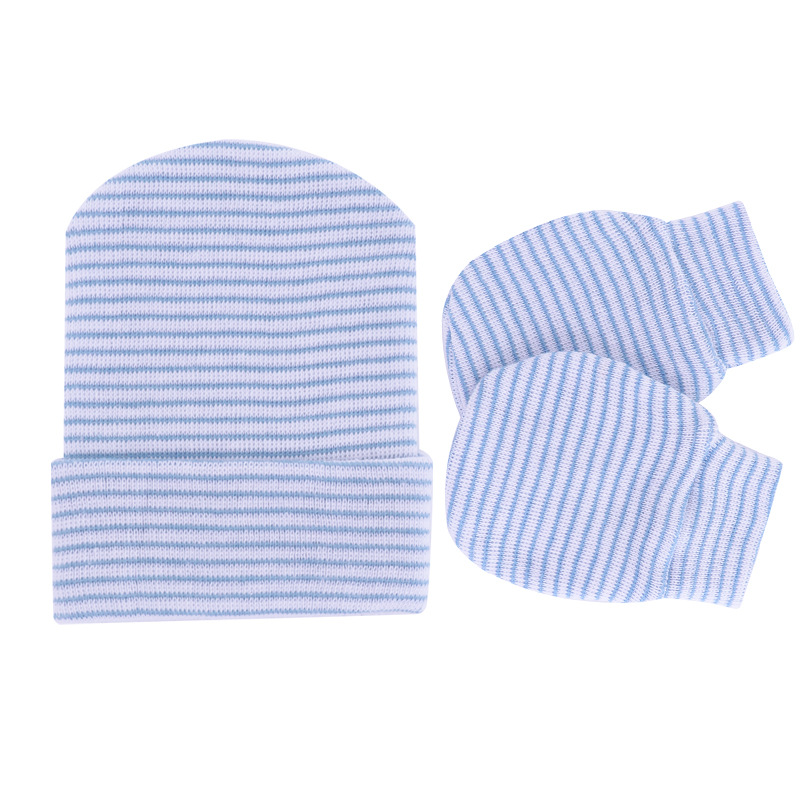 Knitted Yarn Newborn Hat Anti scratch Gloves 2 piece Set thumbnail 1