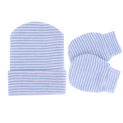 Knitted Yarn Newborn Hat Anti-scratch Gloves 2-piece Set