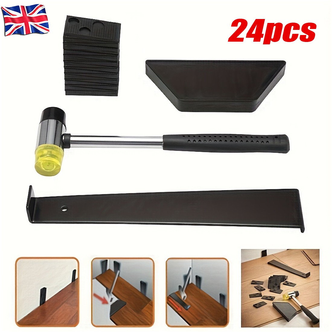 24pcs Wood Flooring Laminate Installation Floor Fitting Kit