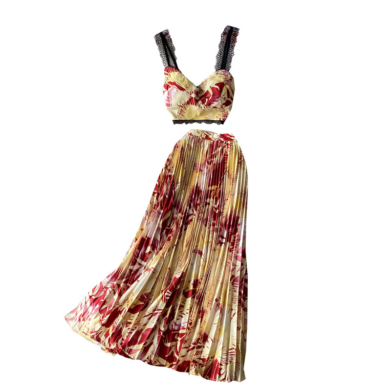 Pleated Sling Long Skirt, picture 5 of 7