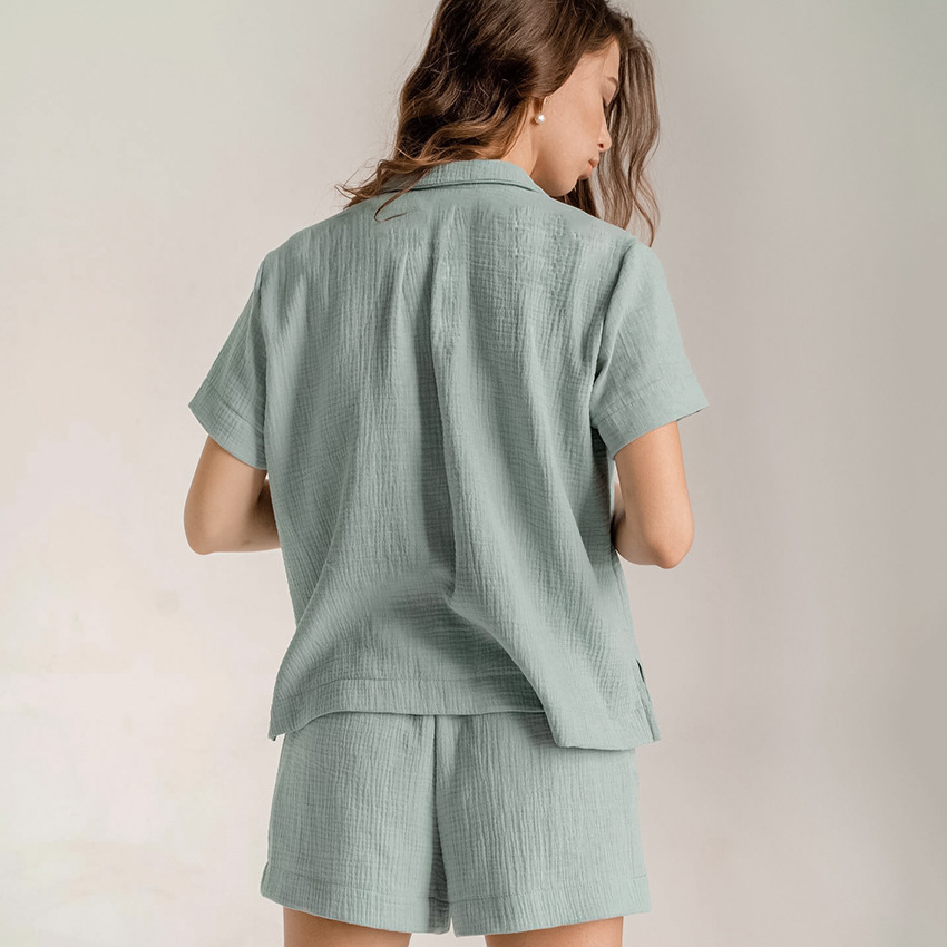 Title 3, Natural Double Gauze Shirt And Shorts Set