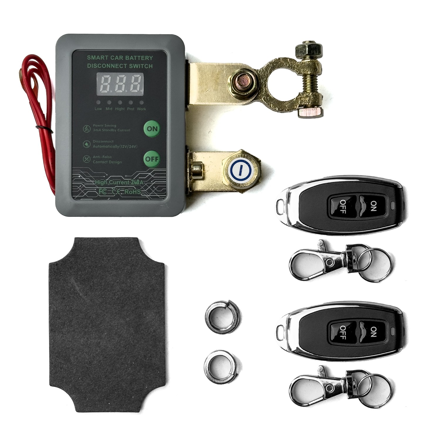 Wireless Remote Car Battery Disconnect Relay Master Kill Cut-off Switch Isolator