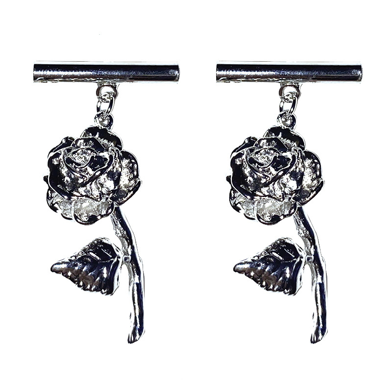 Metal Vintage Rose Earrings Niche Design