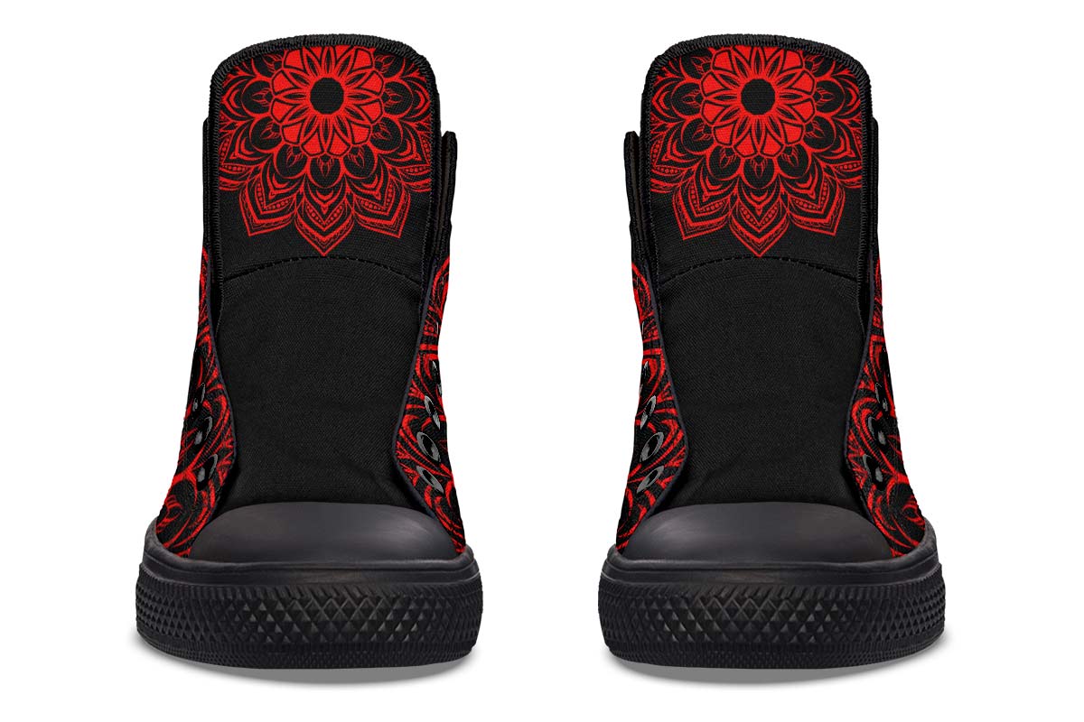 Men's And Women's Fashion Color Printing High-top Canvas Shoes