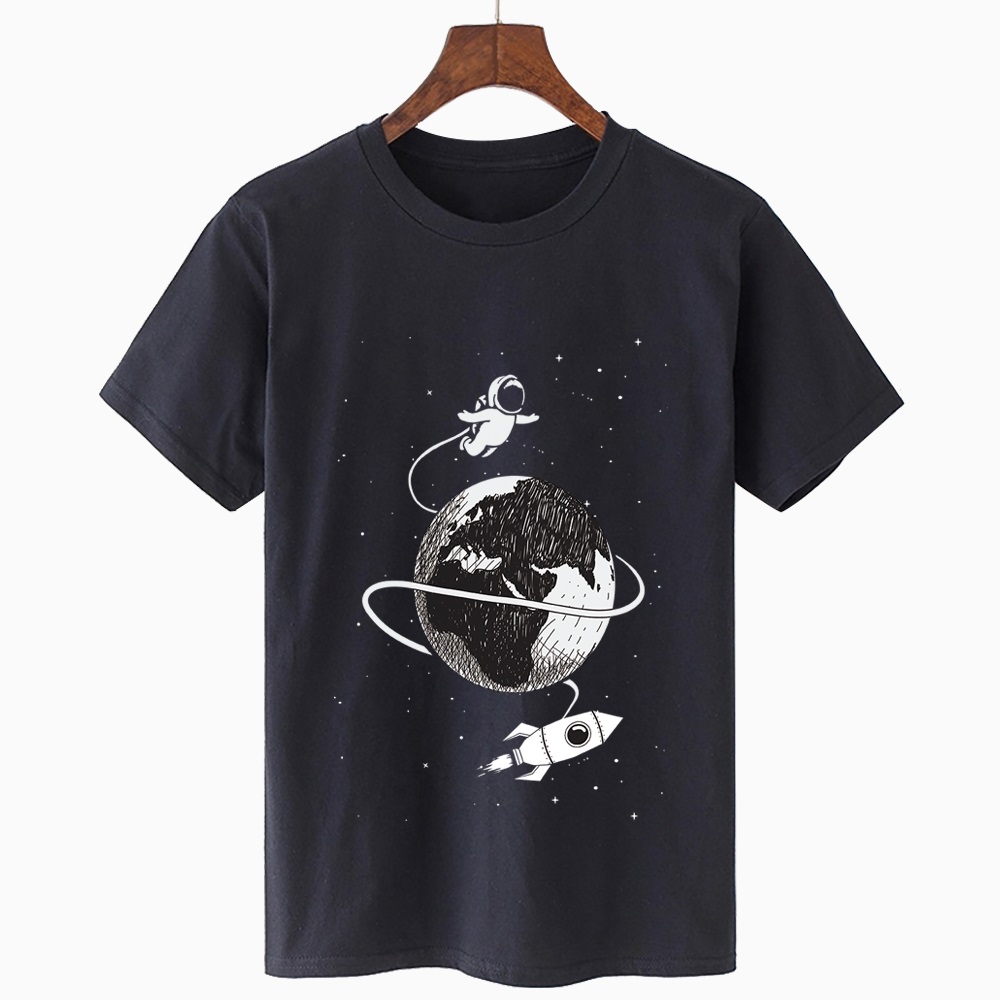 Title 10, Round Neck Short Sleeve Starry Print Oversized ...