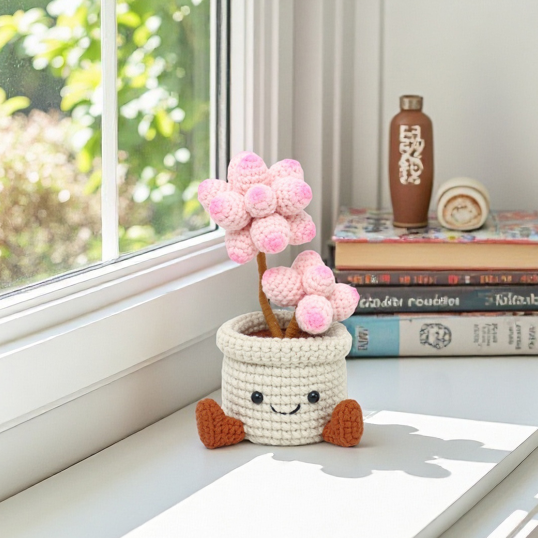 Crochet Succulent Potted Ornament, picture 2 of 3