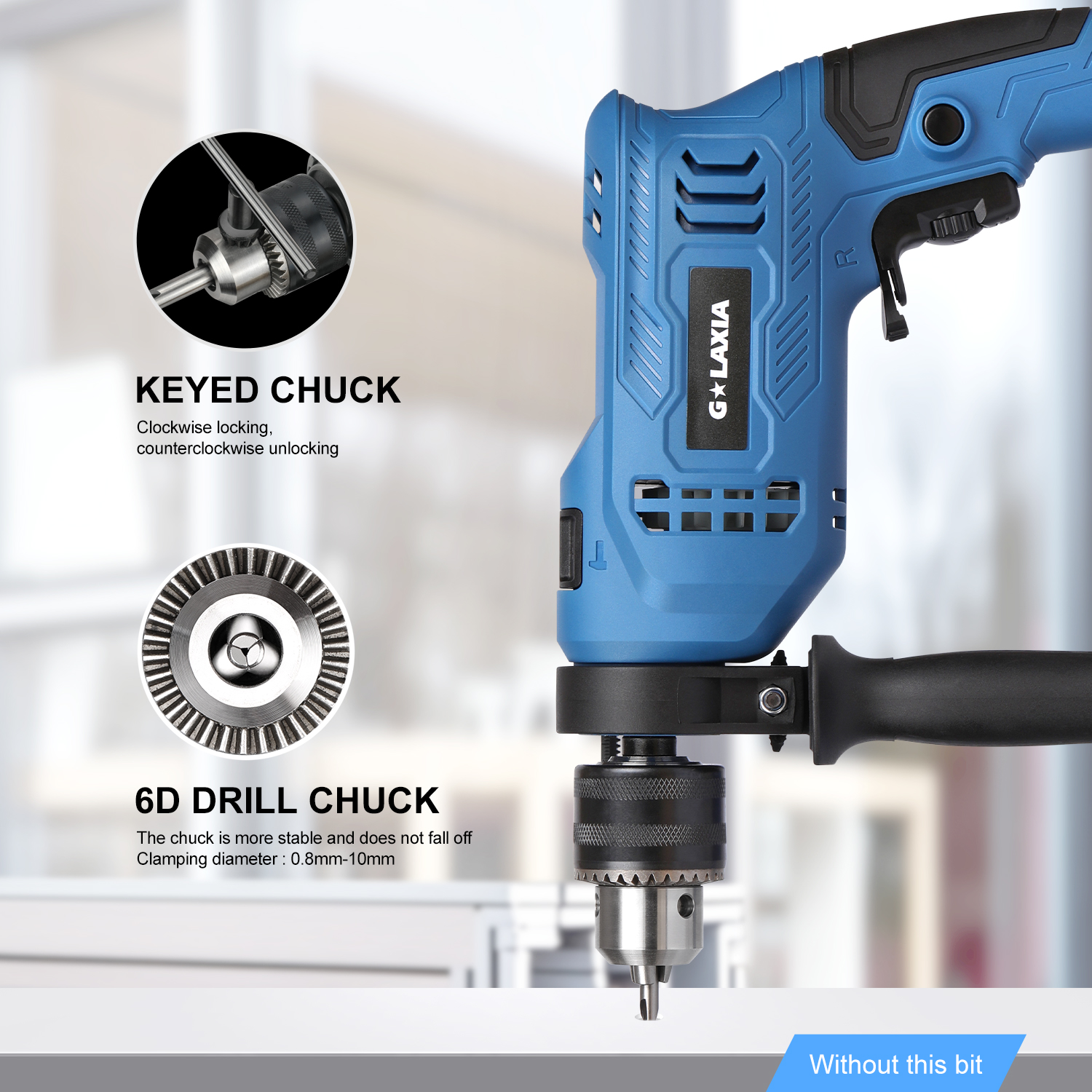 G LAXIA 550W Hammer Drill, Speed Variable 3000 RPM, 13mm Chuck, Electric — image 8
