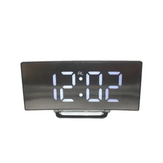 Creative Curved Electronic Clock, Large Screen LED Clock, Mirror Clock, Silent Alarm Clock, Factory 6507