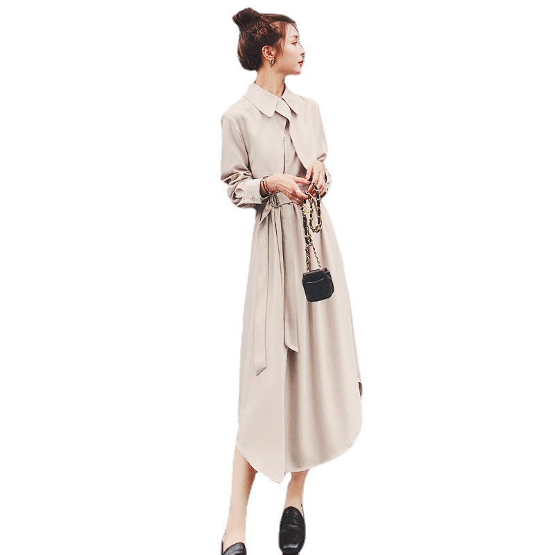 Light Familiar And Gentle Style Long Skirt French Knee-length Shirt