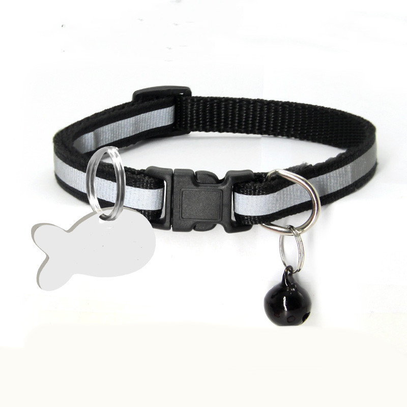 Nylon Reflective Collar Dog Cat Black - Shop at LoveMi