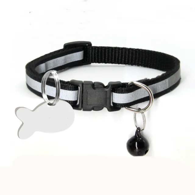 Nylon Reflective Collar Dog Cat Black - Shop at LoveMi