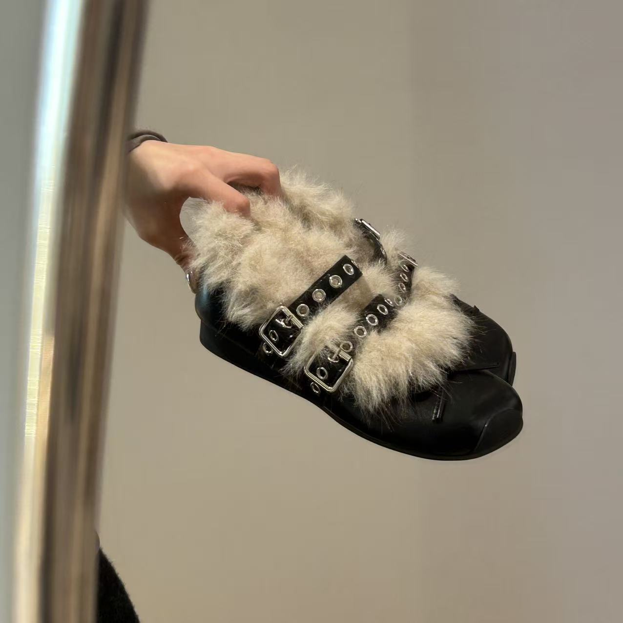 Fleece Lined Mary Jane Flats