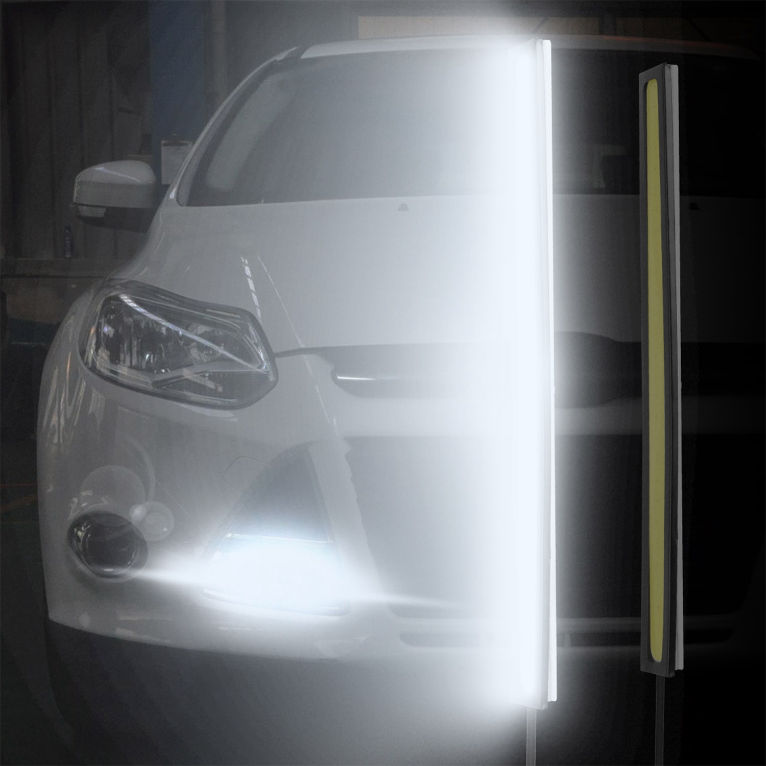 2Pcs LED Daytime Running Lights Car LED COB DRL Fog Lights IP45 Waterproof LED Strip Fog Day Driving Lamp Sticker For 12V Car Interior Exterior Use — foto 12