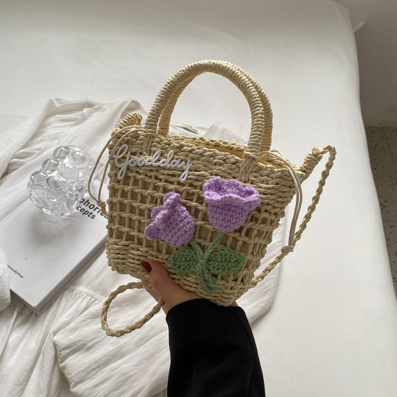 Title 3, New Handwoven Hollow Grass Woven Handbag, perfe...