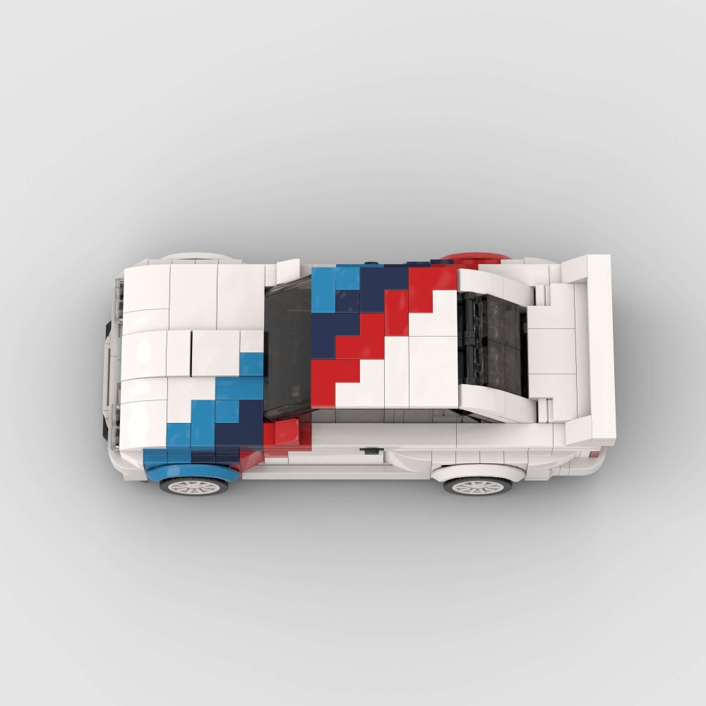 BrickForge White Race Car — 355-Piece Motorsport Building Block Kit view 3