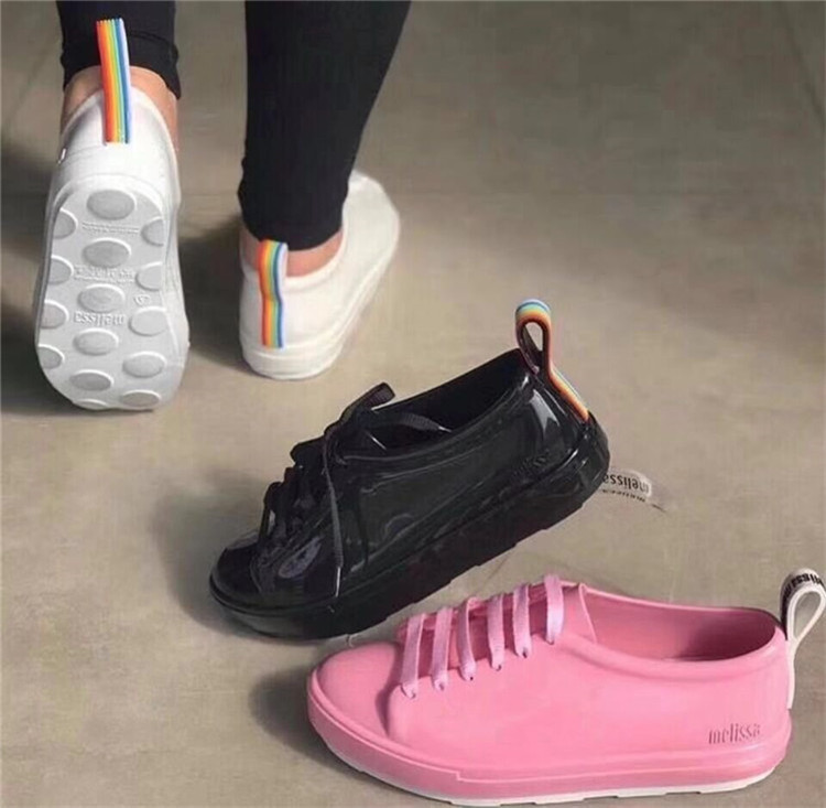 Rainbow Lace-up Single Shoes Women's Sneakers Flat Bottom