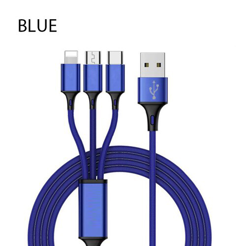 3 In 1 USB Charging Cable For iPhone & Android. Micro Type C Lightening Cable - Picture 8 of 9