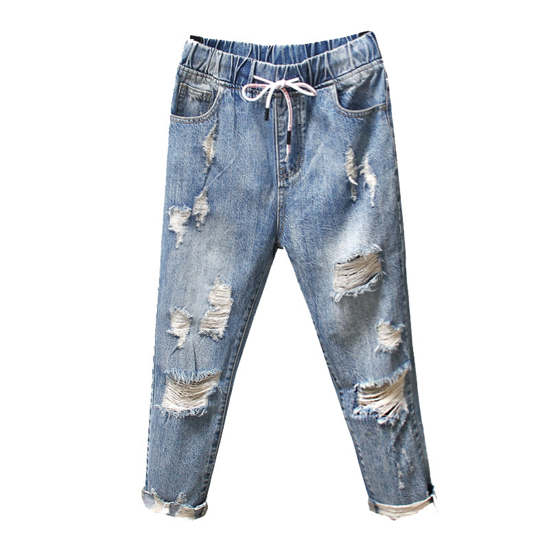 Women's Fat MM Ripped Jeans Blue - Shop at LoveMi