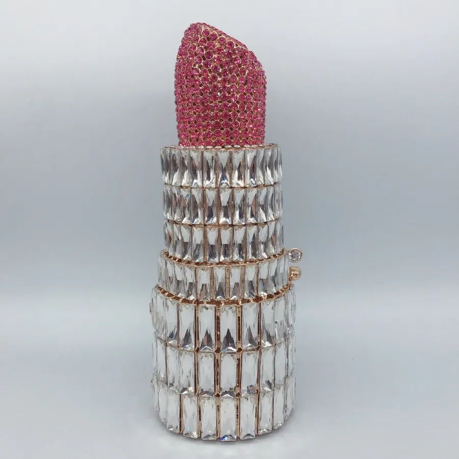Women's Lipstick Shaped Diamond Evening Clutch - Style2