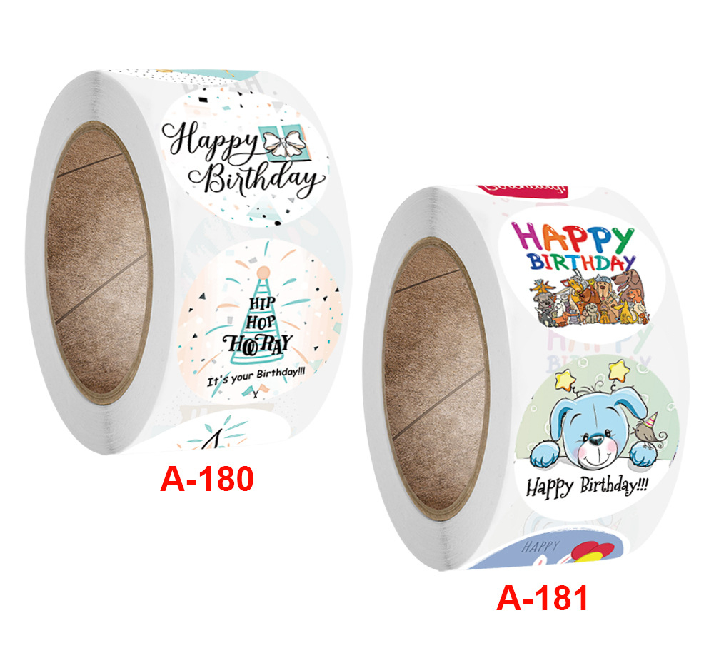 Birthday gift tag decoration thank you sticker (a180)