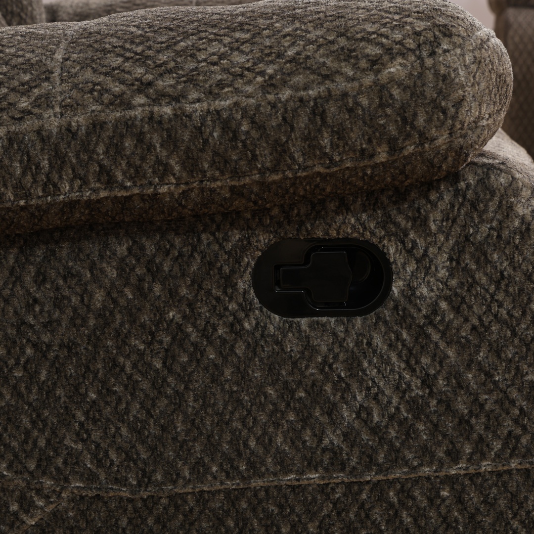 Pickup Only--Brown Cashmere Fleece Living Room Recliner Intelligent 3-Piece Sofa Set