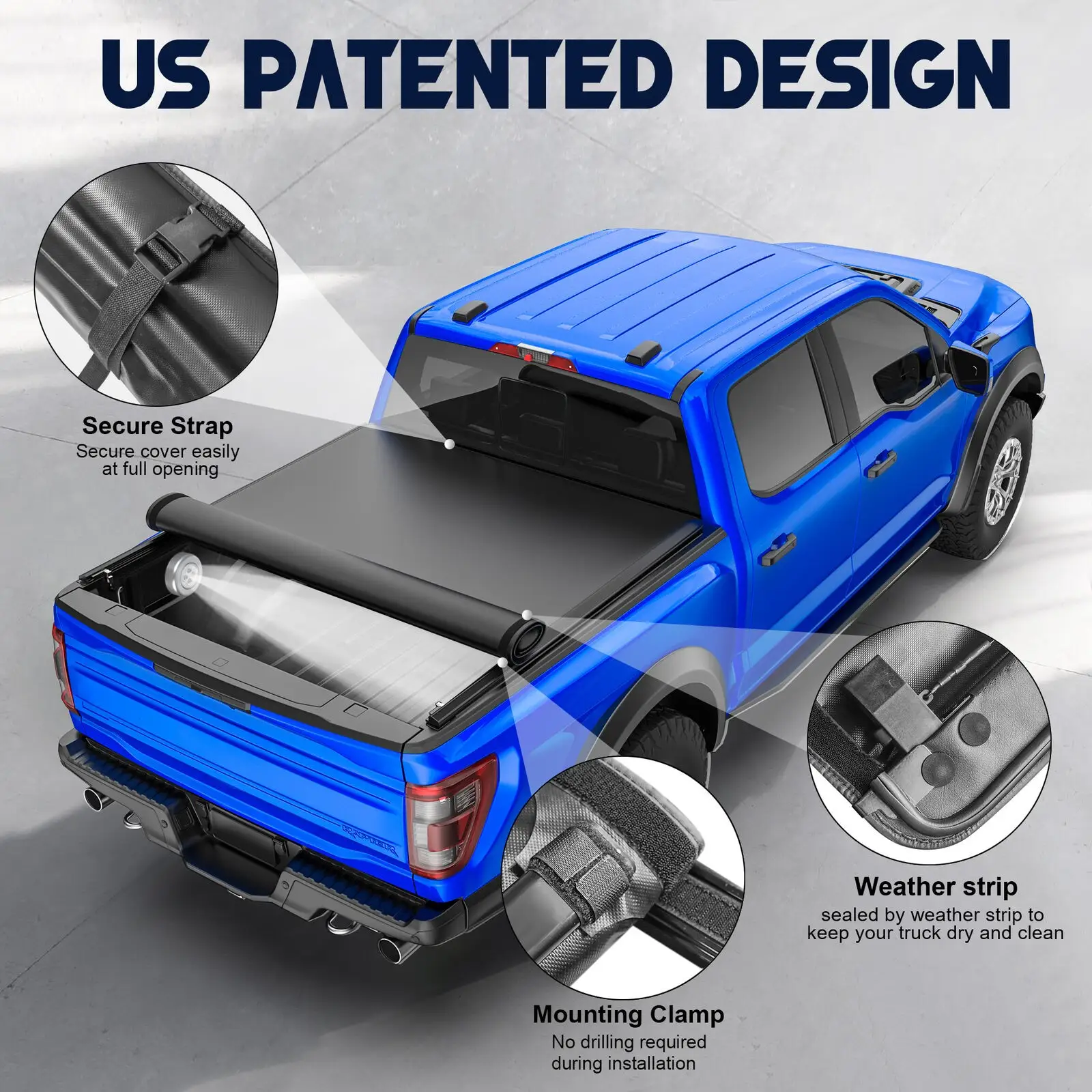 Soft Roll Up Vinyl Tonneau Cover For 09-10 Ram 1500 11-21 1500 5.7 FT Short Bed--A86315-CCM44301S