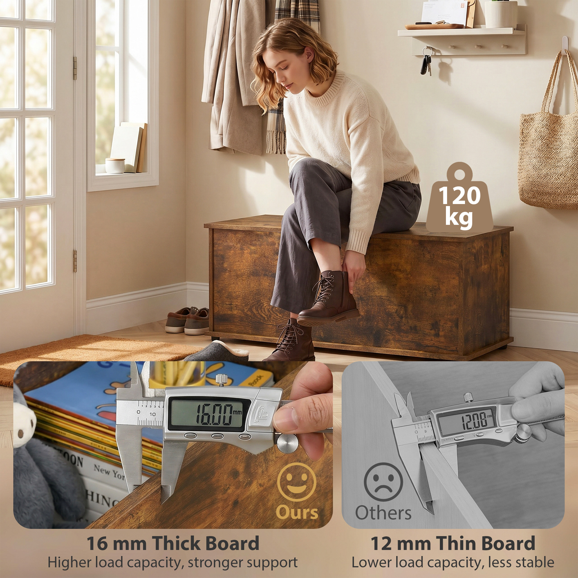 Storage box, large capacity 113 liter blanket box, shoe