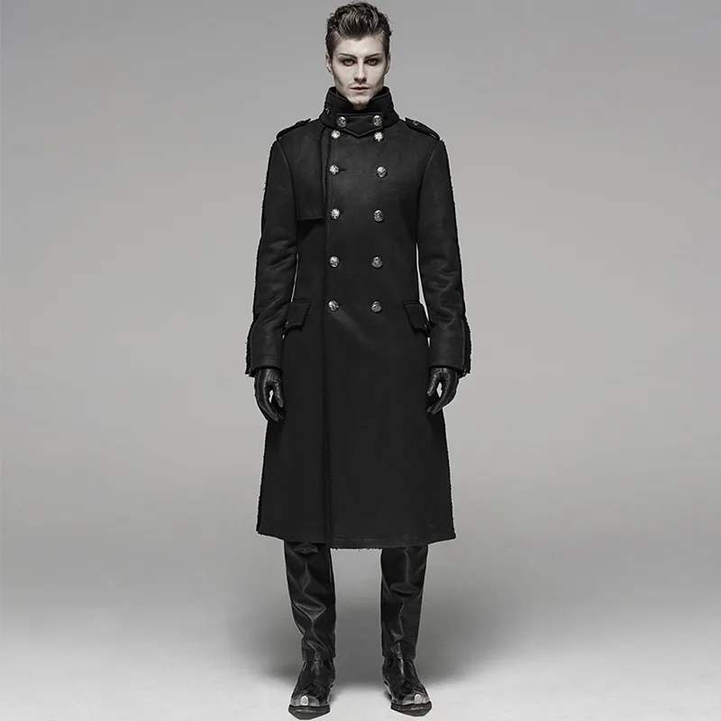 Punk Gothic Rock Fur One Piece Men's Windbreaker