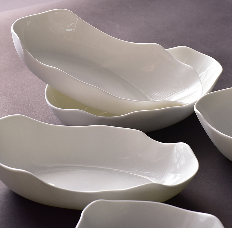 Title 5, Creative Ultra-thin Bone China Irregular Salad ...