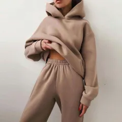 Autumn And Winter Hoodie Set - Coffee - View 1