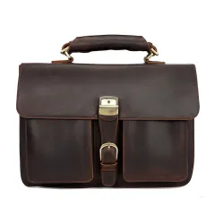 The First Layer Of Cowhide One-shoulder Messenger Leather Bag - Brown - View 1