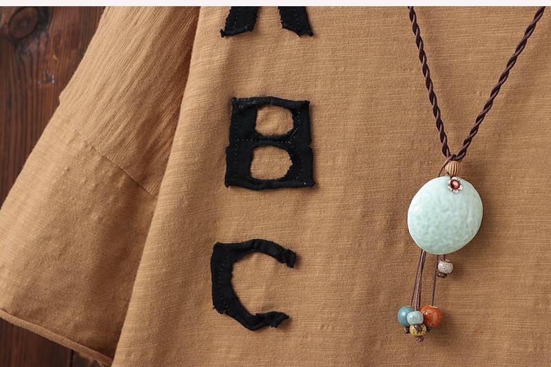 Literary Fan Patch Short-sleeved T-shirt Large Size Women's Loose