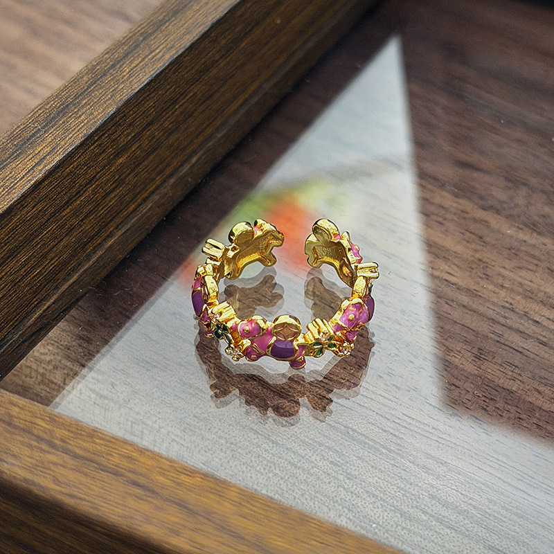 Enamel ring boho stacking gift set