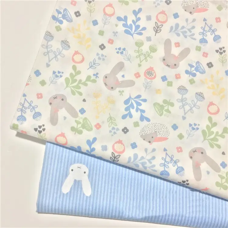 Cotton Twill Cartoon Rabbit Bedding Clothing Fabric