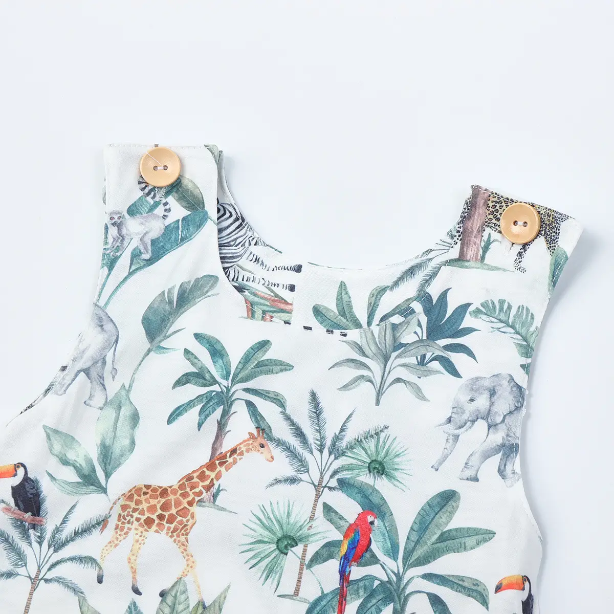 Manyinsenlin Animal Giraffe Parrot Spot Vest Jumpsuit